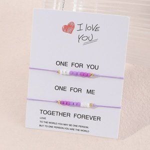 "Together Forever" beaded bracelet set